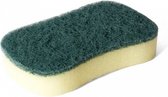 schuurspons 12 x 8 x 2 cm foam geel/groen 3 stuks