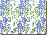 placemats Wisteria 30 x 23 cm kurk blauw 6 stuks