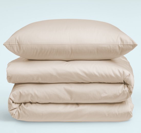 Nordic Paradise - Housse de couette en satin de Katoen de Luxe 240x220 cm + 2 taies d'oreiller 60x60 cm avec fermeture éclair fine - Beige