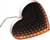 spiegel led oneindig hart rood 18 cm