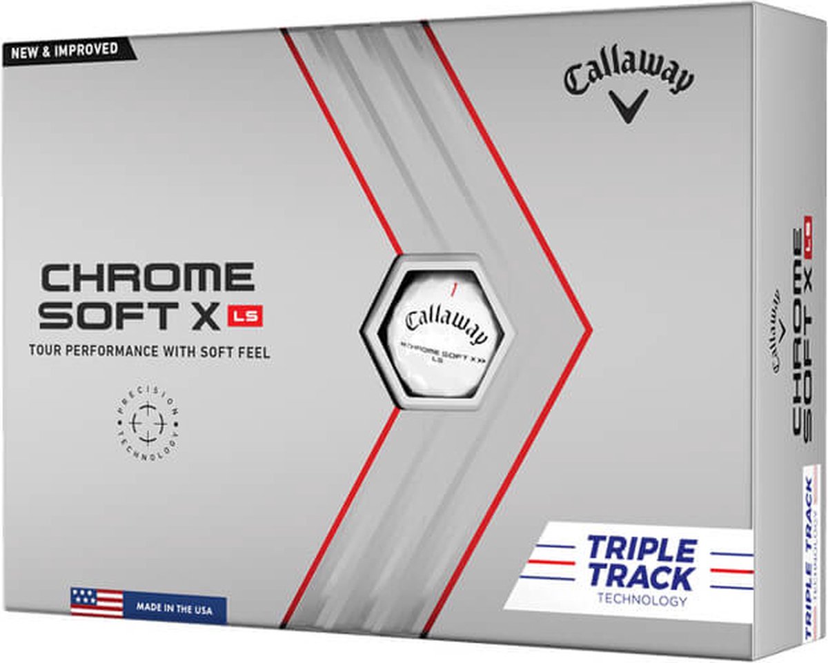 Callaway Chrome Soft X-LS Triple Track Golfballen 2022 - Wit - 12 Stuks