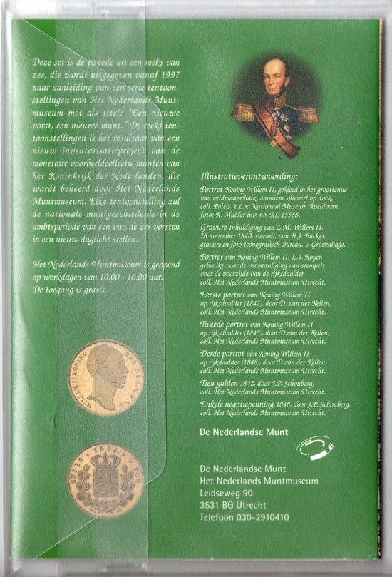 Thumbnail van een extra afbeelding van het spel Speciale Muntset 1998 - Koning Willem II. Een nieuwe Vorst, een nieuwe munt. Holland Coin Fair.