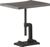Bijzettafel 45x35x48 cm massief acaciahout en gietijzer grijs