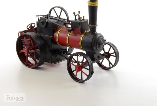 Stoomtrein Locomotief - Model Trein Decoratie - Stevig Blik metaal - Vintage Woondecoratie Tin - Retro Voertuig - 22x17x30 cm