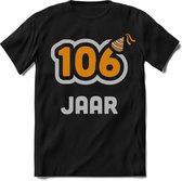 106 Jaar Feest kado T-Shirt Heren / Dames - Perfect Verjaardag Cadeau Shirt - Goud / Zilver - Maat XXL