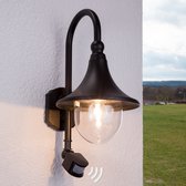 Lindby - Wandlampen buiten - 1licht - aluminium, polycarbonaat - H: 44.2 cm - E27 - zwart, helder