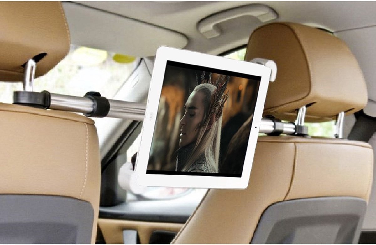 Peachy Universele iPad tablethouder voor in de auto hoofdsteunklem - 360 graden draaibaar Aluminium