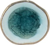 Clayre & Eef Poignée de porte Ø 4 cm Turquoise Céramique Bouton de meuble