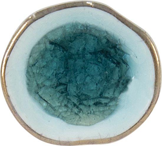 Clayre & Eef Deurknop Ø 4 cm Turquoise Keramiek Meubelknop