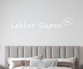Stickerheld - Muursticker Lekker slapen - Slaapkamer - Droom zacht - Wolkje Zzz - Nederlandse Teksten - Mat Wit - 26.6x131.3cm