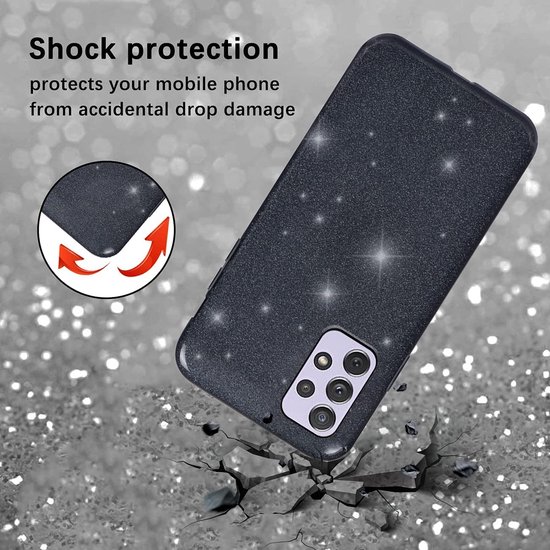 Coque Samsung Galaxy A53 5G Zwart - Glitter Arrière Pailletée