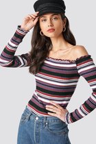 NA-KD off shoulder babylock top