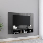 Tv-wandmeubel 120x23,5x90 cm spaanplaat hoogglans grijs