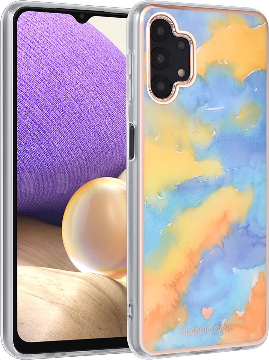 UNIQ Classic Case Samsung Galaxy A32 5G TPU Back Cover hoesje - Marble Yellow