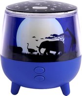 Luchtbevochtiger met nachtlampje en projector voor kind en baby - blauw - dieren