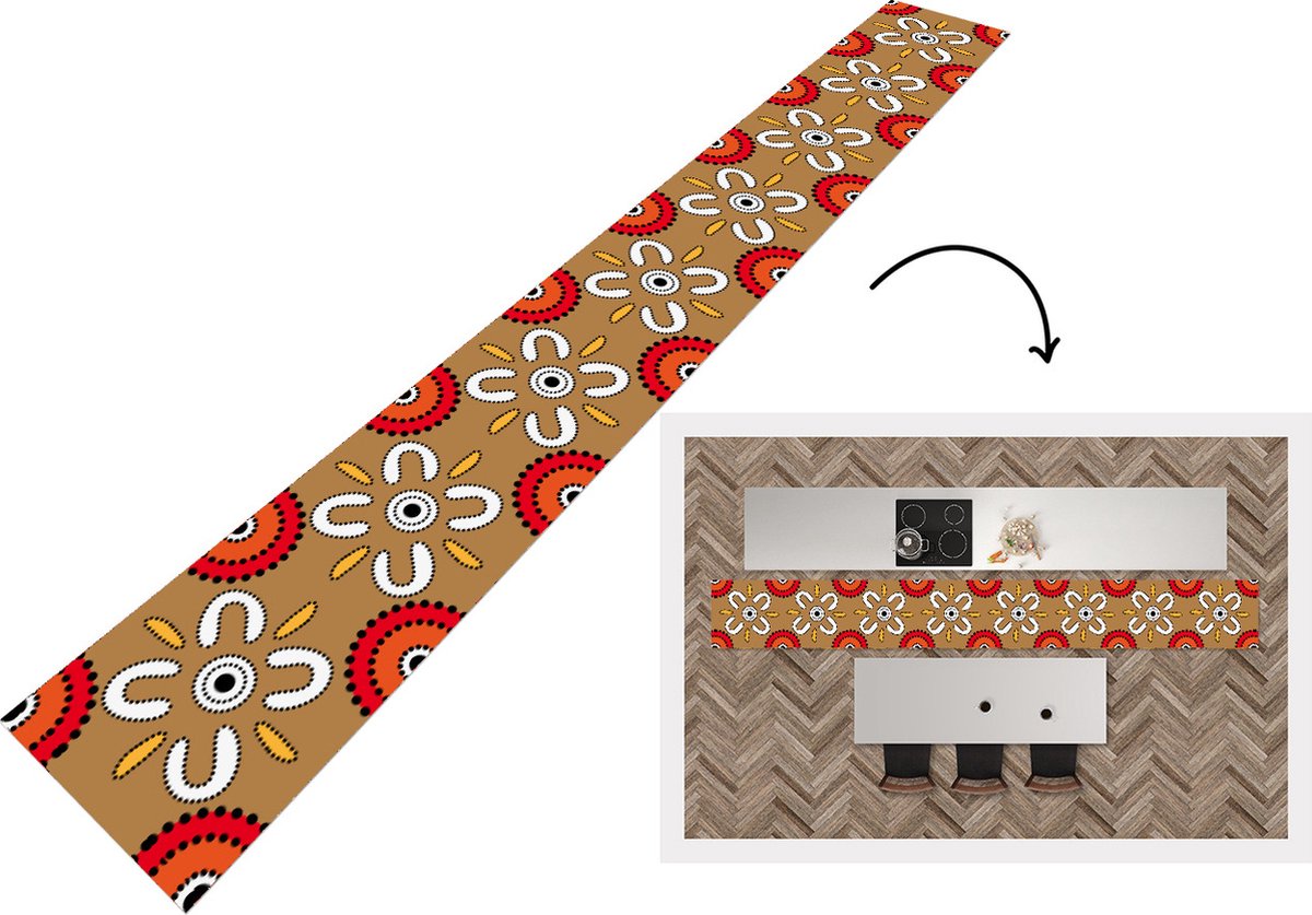 KitchenYeah Keukenloper - Keukenmat - Design - Bloemen - Stippen - Keuken vloerkleed multicolor, foto 3