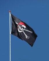 Piratenvlag - Piraat Vlag - 90x150cm - Pirate Flag - Originele Kleuren - Sterke Kwaliteit Incl Bevestigingsringen - Hoogmoed Vlaggen