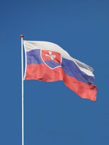 Slowaakse Vlag - Slowakijë Vlag - 90x150cm - Slovakia Flag - Originele Kleuren - Sterke Kwaliteit Incl Bevestigingsringen - Hoogmoed Vlaggen