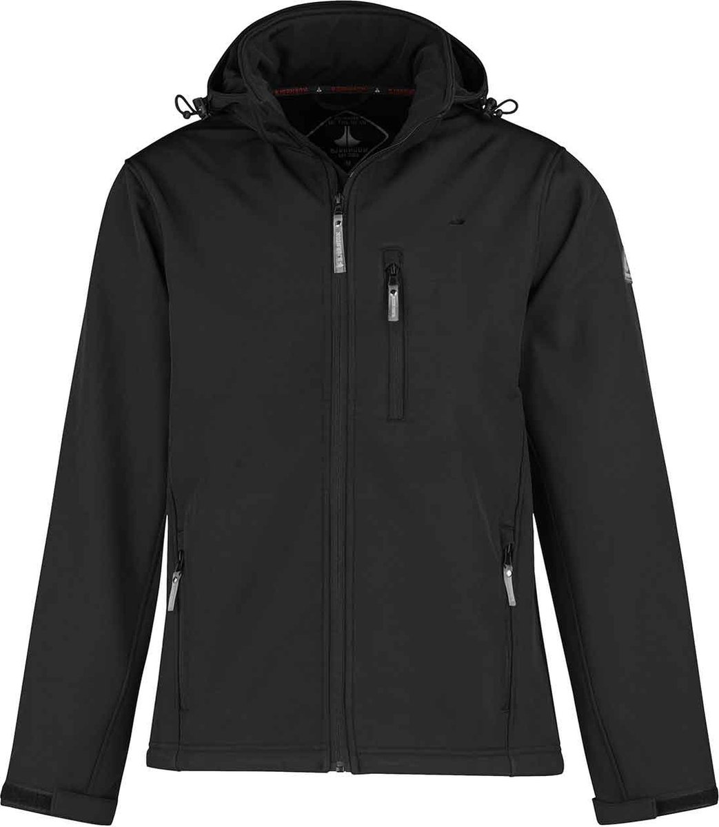 BJØRNSON Dag Softshell 4 Seizoenen Tussenjas Heren Winddicht - Maat 5XL - Zwart