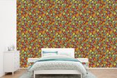 Behang - Fotobehang Patroon - Jaren 70 - Retro - Bubbel - Breedte 450 cm x hoogte 300 cm