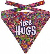 hondenhalsdoek Free hugs polyester maat L