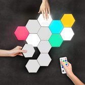 Transnect - Hexagon LED wandlamp met afstandsbediening - LED RGB Touch light - USB voiding - Module voor Gaming Setup / Home Bar Party Decor - 3 Stuks - wit