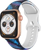 Strap-it Siliconen band met print - Geschikt voor Apple Watch bandje - Series 1/2/3/4/5/6/7/8/9/SE/Ultra (2) - Aurora - Bandje siliconen met print - iWatch bandje voor maat: 42 mm