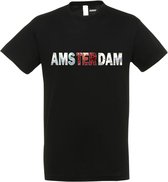 T-shirt AMSTERDAM rood wit rood| Amsterdam skyline | leuke cadeaus voor mannen | Zwart | maat 5XL