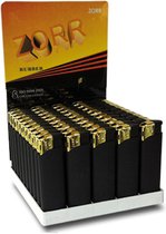 Zorr Elektronische aansteker 1x hervulbaar - Soft touch rubber gold Display 50 stuks - wegwerpaansteker - electronic lighter