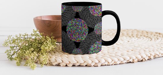 Magische Mok - Foto op Warmte Mokken - Koffiemok - Regenboog - Design - Cirkel - Patronen - Magic Mok - Beker - 350 ML - Theemok