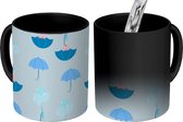 Magische Mok - Foto op Warmte Mokken - Koffiemok - Paraplu - Baby - Blauw - Magic Mok - Beker - 350 ML - Theemok