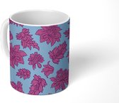 Mok - Koffiemok - Patroon - Roze - Bloemen - Mokken - 350 ML - Beker - Koffiemokken - Theemok