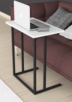 Pochon Home - Industriële Laptoptafel - Wit - Aluminium Frame - Bijzettafel - 66x60x36