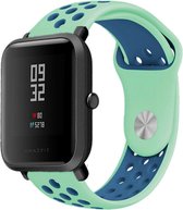 Siliconen Smartwatch bandje - Geschikt voor  Xiaomi Amazfit Bip sport band - aqua/blauw - Strap-it Horlogeband / Polsband / Armband