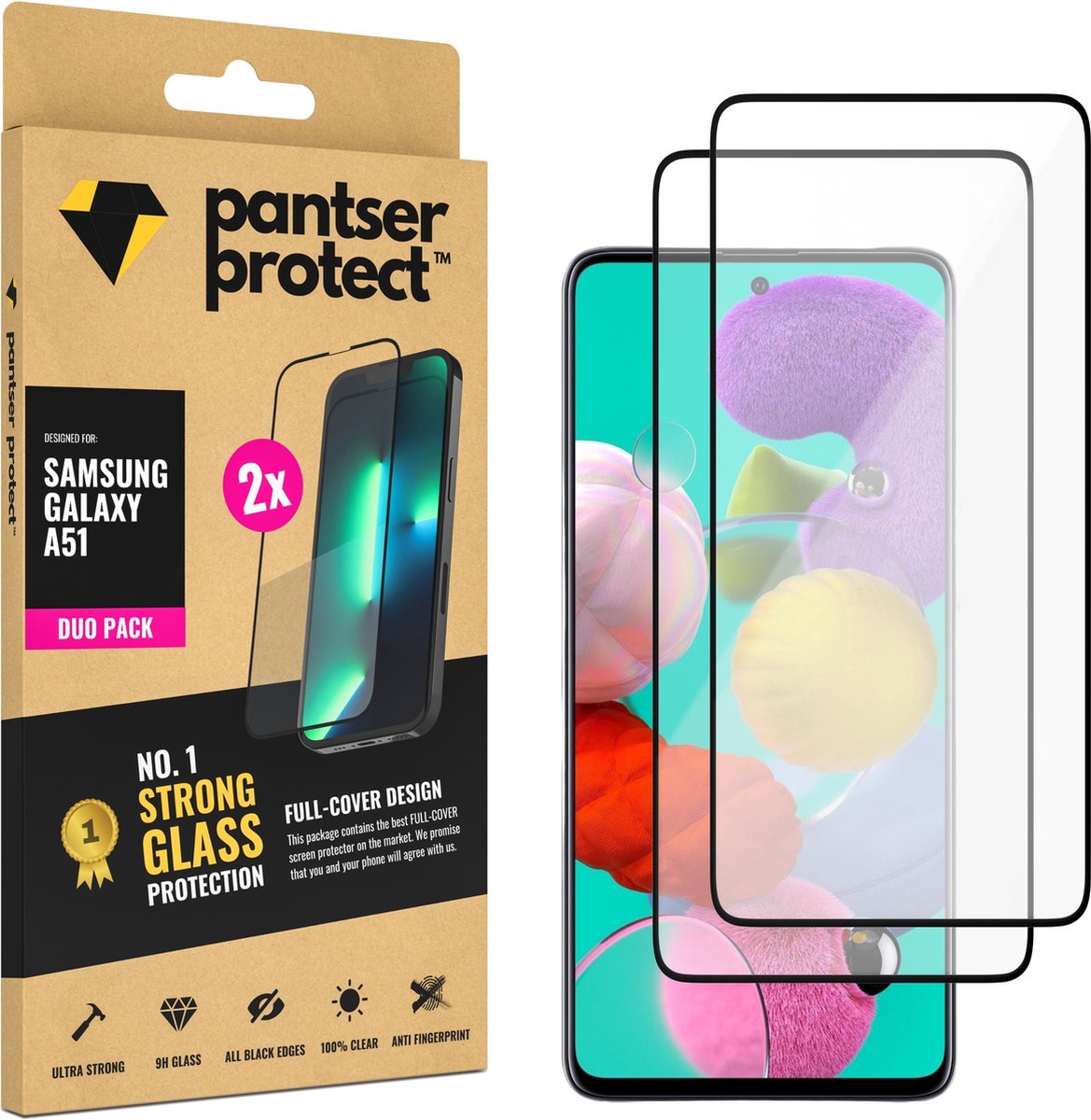 DUO-PACK - 2x Pantser Protect™ Glass Screenprotector Geschikt voor Samsung Galaxy A51 - Case Friendly - Premium Pantserglas - Glazen Screen Protector