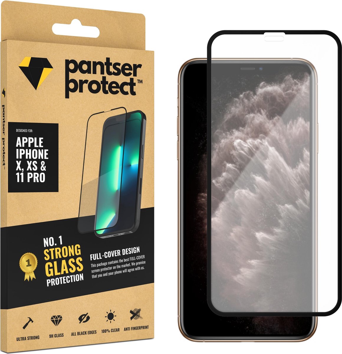 Pantser Protect™ Glass Screenprotector Geschikt voor iPhone X / Xs / 11 Pro - Case Friendly - Premium Pantserglas - Glazen Screen Protector