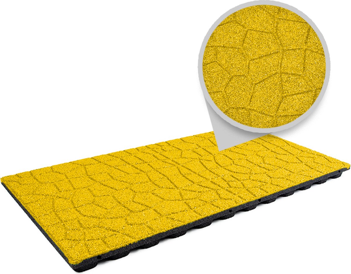 Bol.com Rubberen tegel flagstone EPDM geel | LxB=100x50cm | Dikte 4,8cm | Incl. pennen aanbieding