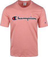 Champion - T-Shirt Script Logo Roze - Maat M - Regular-fit