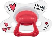 fopspeen Natural I Love Mama 20m+ siliconen wit/rood