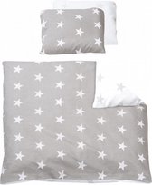 bedtextiel Little Stars 80 x 80 cm katoen grijs 2-delig