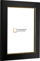 Fotolijst - Zwart met Gouden facetrandje - Fotomaat 13x13 - Helder glas - Art.nr. 1050000213132