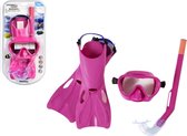 Bestway - snorkelset - kinderen - met zwemvliezen 24-27 - roze