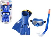 Bestway - snorkelset - kinderen - met zwemvliezen 24-27 - blauw