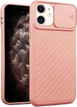 iPhone SE 2022 Hoesje met Camera Bescherming - Apple iPhone SE 2022 Back Cover Case Camera Slide - Zalmroze