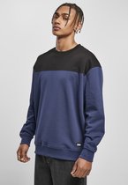 Urban Classics Crewneck sweater/trui -L- Upper Block Blauw/Zwart