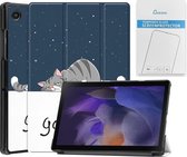 Case2go - Tablet hoes & Screenprotector geschikt voor Samsung Galaxy Tab A8 - 10.5 Inch - Auto Wake/Sleep functie - Good Night