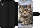 Bookcase iPhone XR Bookcase - Chat - Animal - Marron - Filles - Enfants - Garçons - Enfant - Avec compartiments - Etui portefeuille à fermeture magnétique