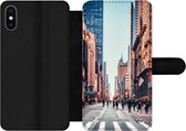 Bookcase Geschikt voor iPhone XS Max telefoonhoesje - Veteranenparade in New York - Met vakjes - Wallet case met magneetsluiting