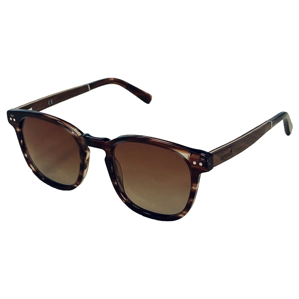 SMOOTH - houten zonnebril - unisex model - UV400 gepolariseerde glazen van de hoogste kwaliteit - MIGO TEA