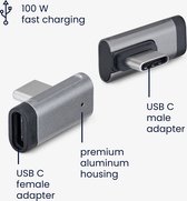 kwmobile USB-C adapter hoek - Mannetje naar vrouwtje - USB adapter in 90 graden hoek - Hoekadapter voor laptop, telefoon of headset